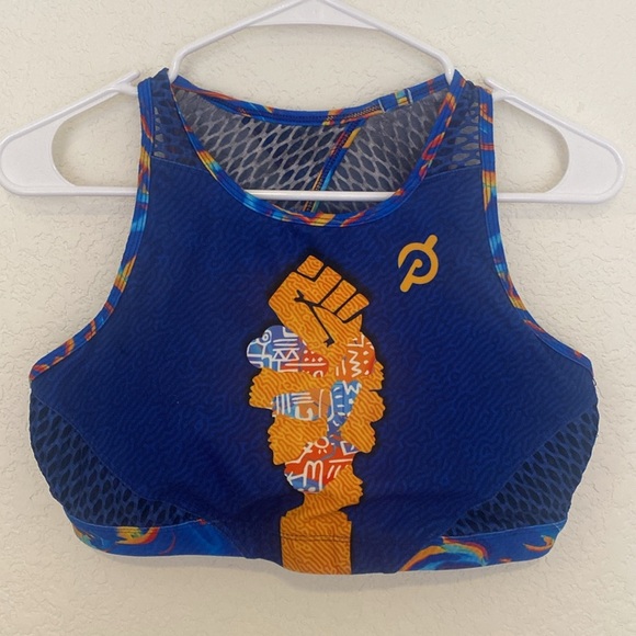 WITH For Peloton x Temi Coker High Neck Bra BHM BLM Limited Edition Large - Picture 3 of 5